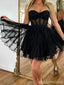Sexy Black A-line Sweetheart Mini Short Prom Homecoming Dresses Online,CM970