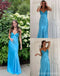 Sexy Blue V-neck Mermaid Long Party Prom Dresses Ideas,Evening Gowns,13832