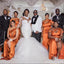 Mismatched Mermaid Burnt Orange Maxi Long Bridesmaid Dresses For Wedding,WG1780