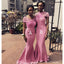Mismatched Pink Mermaid Off Shoulder Maxi Long Bridesmaid Dresses For Wedding Party,WG1852