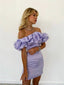 Sexy Sheath Lavender Off Shoulder Short Prom Homecoming Dresses Online,CM967