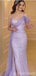 Sparkly Mermaid Spaghetti Straps Side Slit Maxi Long Party Prom Dresses,13290