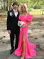 Pretty Hot Pink Mermaid Off Shoulder Maxi Long Party Prom Dresses,Evening Gowns,13567