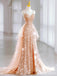 Gorgeous Rose Gold Spaghetti Strraps Maxi Long Party Prom Dresses Ideas,Evening Gowns,13624