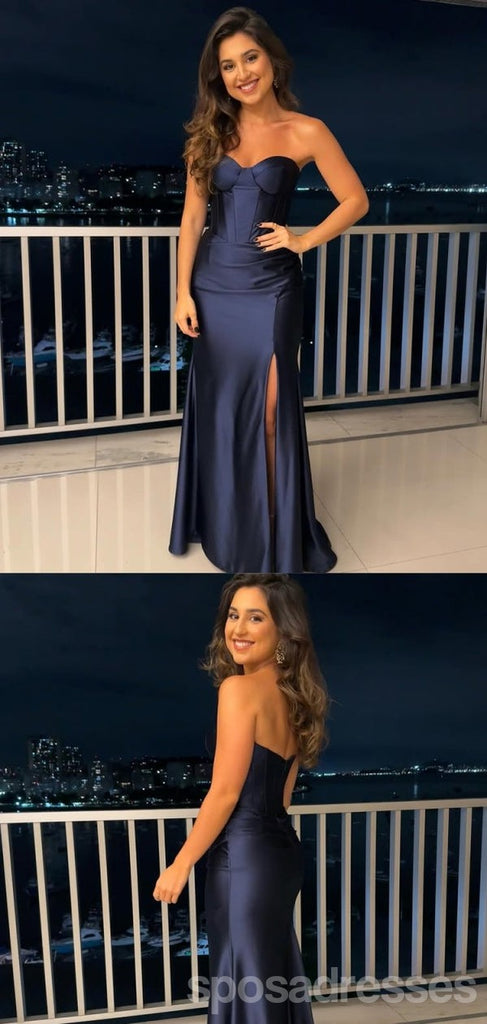 Sexy Navy Blue Mermaid Sweetheart Long Party Prom Dresses Ideas,Evening Gowns,13813