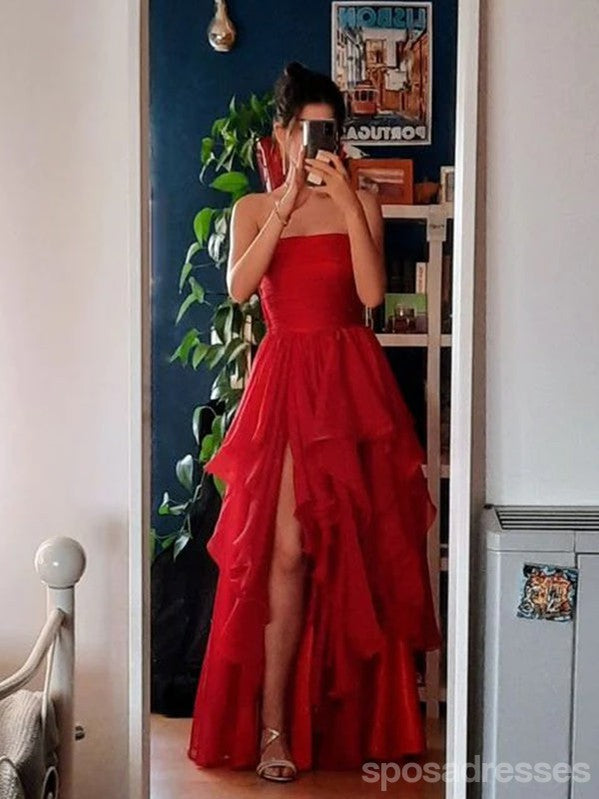 Gorgeous Red A-line Side Slit Maxi Long Party Prom Dresses,Evening Dre SposaDresses Gorgeous Red A-line Side Slit Maxi Long Party Prom Dresses,Evening Dre SposaDresses