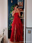 Gorgeous Red A-line Side Slit Maxi Long Party Prom Dresses,Evening Dress,13479