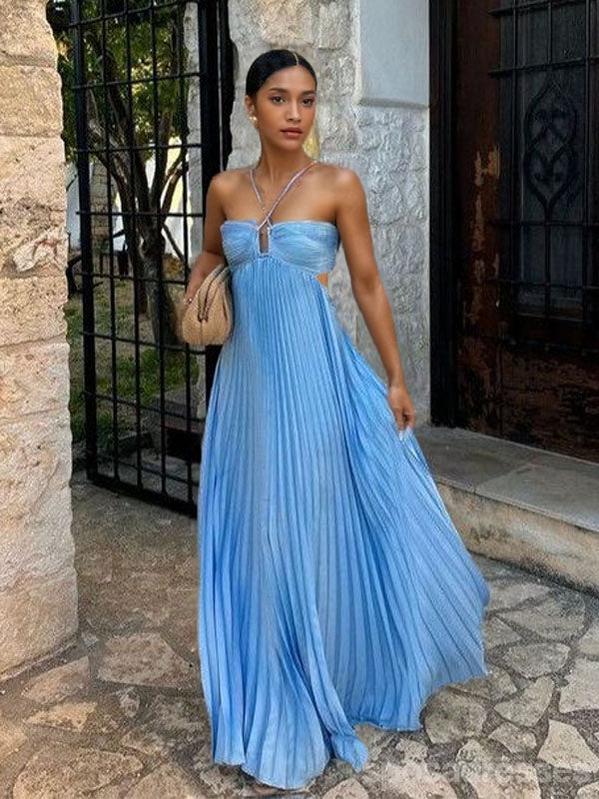 Sexy Blue A-line Spaghetti Straps Long Party Prom Dresses Ideas,Evening Gowns,13859