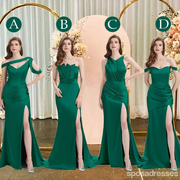 Mismatched Emerald Green Mermaid Cheap Bridesmaid Dresses Online, WG776