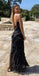 Sexy Black Sheath Spaghetti Straps Maxi Long Party Prom Dresses,Evening Dress,13471