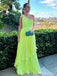 Elegant Green A-line One Shoulder Long Party Prom Dresses Ideas,Evening Gowns,13766