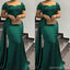 Sexy Green Mermaid Off Shoulder Maxi Long Bridesmaid Dresses For Wedding, WG1756