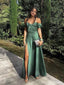 Popular Green A-line Off Shoulder Side Slit Maxi Long Party Prom Dresses,Evening Dress,13433