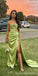 Popular Green Mermaid Side Slit Long Party Prom Dresses,Evening Dress,13361