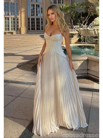 Sexy A-line Spaghetti Straps Long Party Prom Dresses To Impress,Evening Gowns,13923