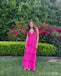 Pretty Hot Pink A-line V-neck Maxi Long Party Prom Dresses Ideas,Evening Gowns,13618