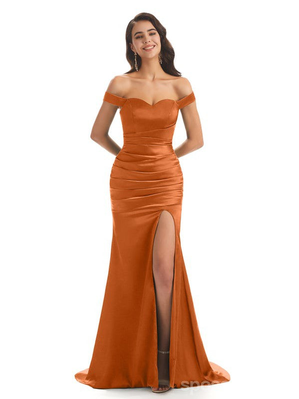 Unique Mismatched Burnt Orange Mermaid Cheap Bridesmaid Dresses Online, WG933