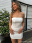 Sexy Sheath Off White Strapless Mini Short Prom Homecoming Dresses Online,CM968