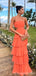 Sexy Orange A-line Strapless Maxi Long Party Prom Dresses,Evening Dress,13462