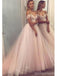Elegant Pink A-line Off Shoulder Maxi Long Party Prom Dresses,Evening Dress,13436