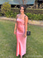 Elegant Pink Sheath Strapless Long Party Prom Dresses,Evening Dress,13390