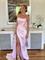 Sexy Pink Mermaid Side Slit Maxi Long Party Prom Dresses,Evening Dress,13477