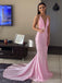 Sexy Pink Mermaid V-neck Maxi Long Party Prom Dresses Ideas,Evening Gowns,13652