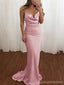 Popular Gummy Pink Mermaid Spaghetti Straps Long Party Prom Dresses,Evening Dress,13397
