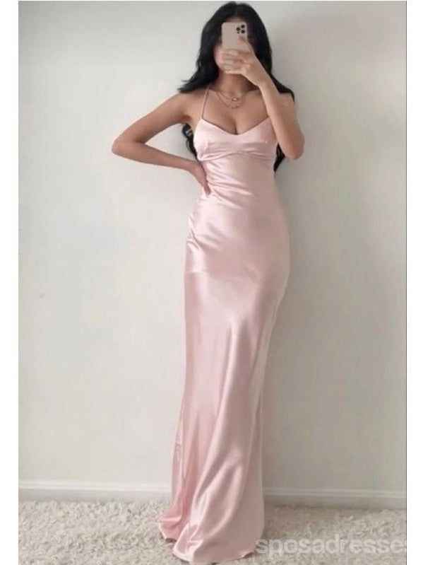 Simple Popular Pink Spaghetti Straps Long Party Prom Dresses,Evening D SposaDresses Simple Popular Pink Spaghetti Straps Long Party Prom Dresses,Evening D SposaDresses