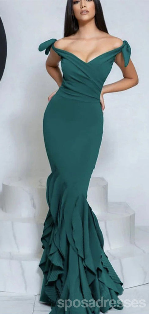 Sexy New Arrival Teal Mermaid Off Shoulder Maxi Long Party Prom Dresses,13303