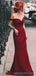 Sexy Red Mermaid Off Shoulder Maxi Long Party Prom Dresses Online,13332