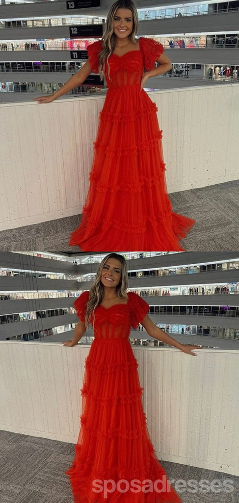 Pretty Red A-line Maxi Long Party Prom Dresses Ideas,Evening Gowns,13714