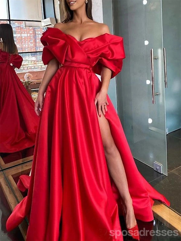 Gorgeous Red A-line Off Shoulder Maxi Long Party Prom Dresses,Evening Dress,13516