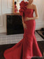 Gorgeous Red Mermaid One Shoulder Maxi Long Party Prom Dresses,Evening Dress,13448