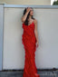 Sexy Red Sheath Spaghetti Straps Maxi Long Party Prom Dresses,Evening Dress,13438