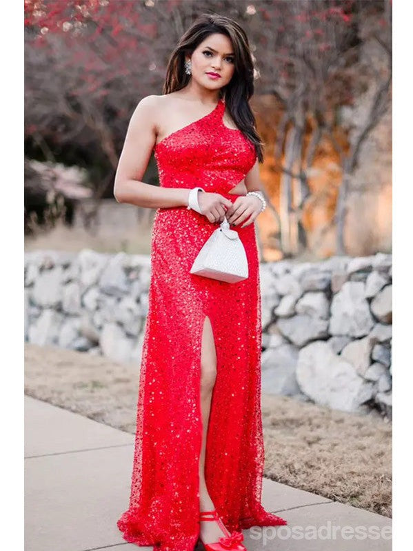 Sexy Red Mermaid Side Slit Maxi Long Party Prom Dresses,Evening Dress,13541