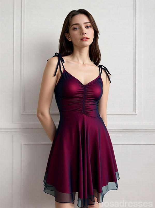 Sexy Black Red Spaghetti Straps Mini Short Prom Homecoming Dresses,Party Dress,CM1045