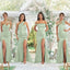 Mismatched Sage Mermaid Maxi Long Bridesmaid Dresses,Party Dress, WG1879