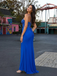 Royal Blue Beaded Sweetheart Corset Ruched Mermaid Prom Dress, 26024