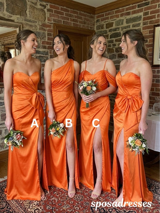 Mismatched Mermaid Maxi Long Bridesmaid Dresses For Wedding,WG1794