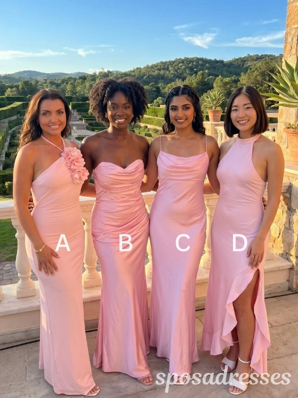 moss satin bridesmaid dress Emily Luxe Satin Bridesmaids Dress