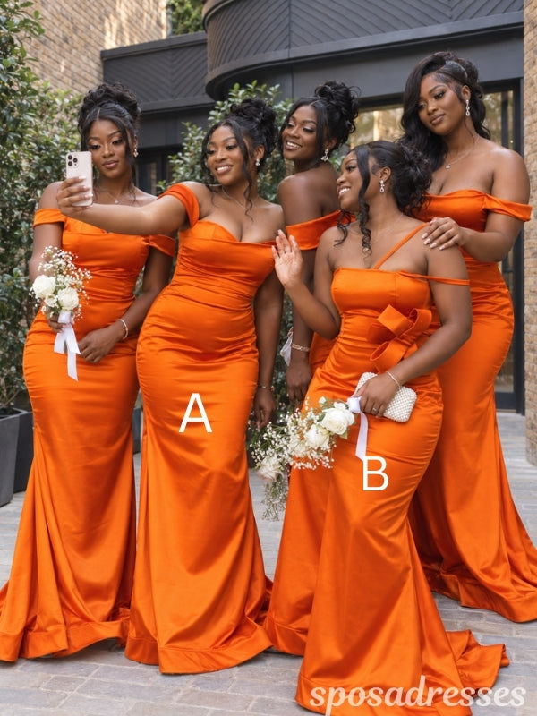 Mismatched Mermaid Maxi Long Bridesmaid Dresses For Wedding,WG1794