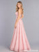 Pink Sequin Patterned Spaghetti Straps Lace Up A Line Prom Dress PD26004