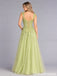 Pistachio Green Sequin Leaf Corset High Slit Tulle A Line Prom Dress PD26007