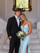 Light Blue Iridescent Sequin V Neck Strappy Back Prom Dress PD26019
