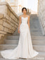 Ivory Corset Spaghetti Straps Side Drape Mermaid Wedding Dress WD26014