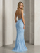 Sweetheart Sheath Embroidered Tulle Prom Dress with Spaghetti Straps, 26021