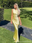 Sexy Yellow Mermaid Backless Long Party Prom Dresses Ideas,Evening Gowns,13878