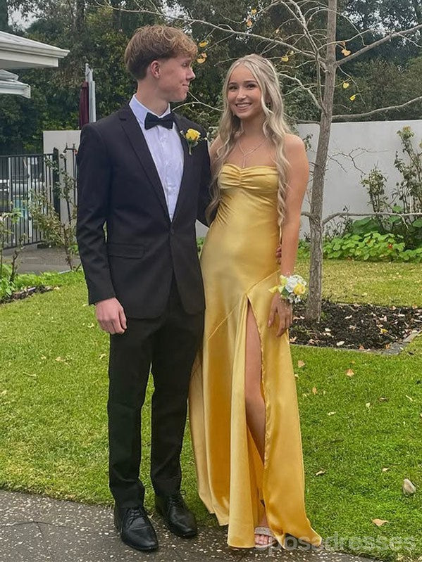 Sexy Yellow Mermaid Side Slit Long Party Prom Dresses Ideas,Evening Go SposaDresses Sexy Yellow Mermaid Side Slit Long Party Prom Dresses Ideas,Evening Go SposaDresses