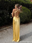 Sexy Yellow Mermaid One Shoulder Long Party Prom Dresses Ideas,Evening Gowns,13881